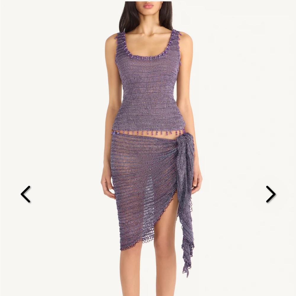 Violet Knit Top and Skirt Set
